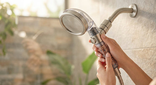 Filtered shower head for psoriasis