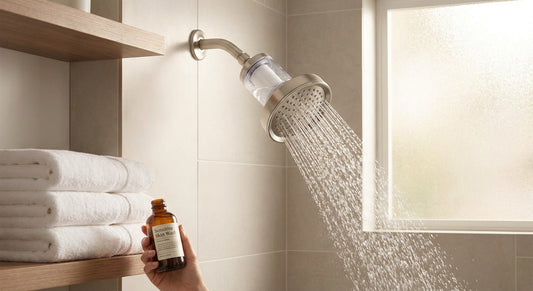 Filtered shower head for rosacea
