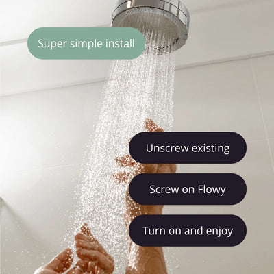 Flowy filtered showerhead easy install guide – unscrew, screw on, turn on